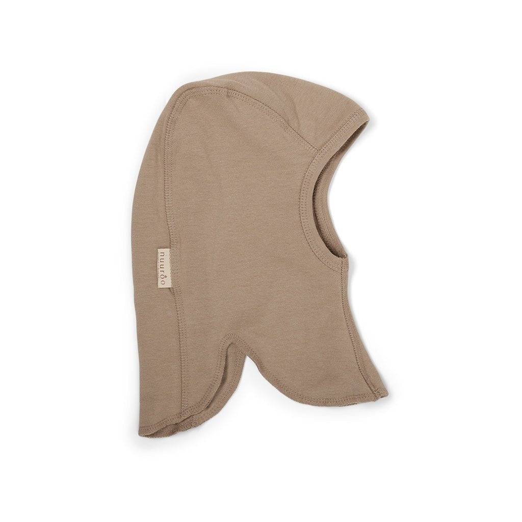 Nuuroo Alama Balaclava in Organic Cotton Jersey – Zachte en Warme Hoofdbedekking voor Kinderen – Kleur: Cobblestone, 50% Biologisch Katoen, 45% Modal, Maat 41-52